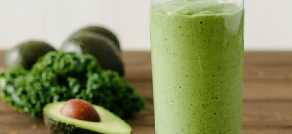 Kale Spinach Smoothie with Avocado and Apple