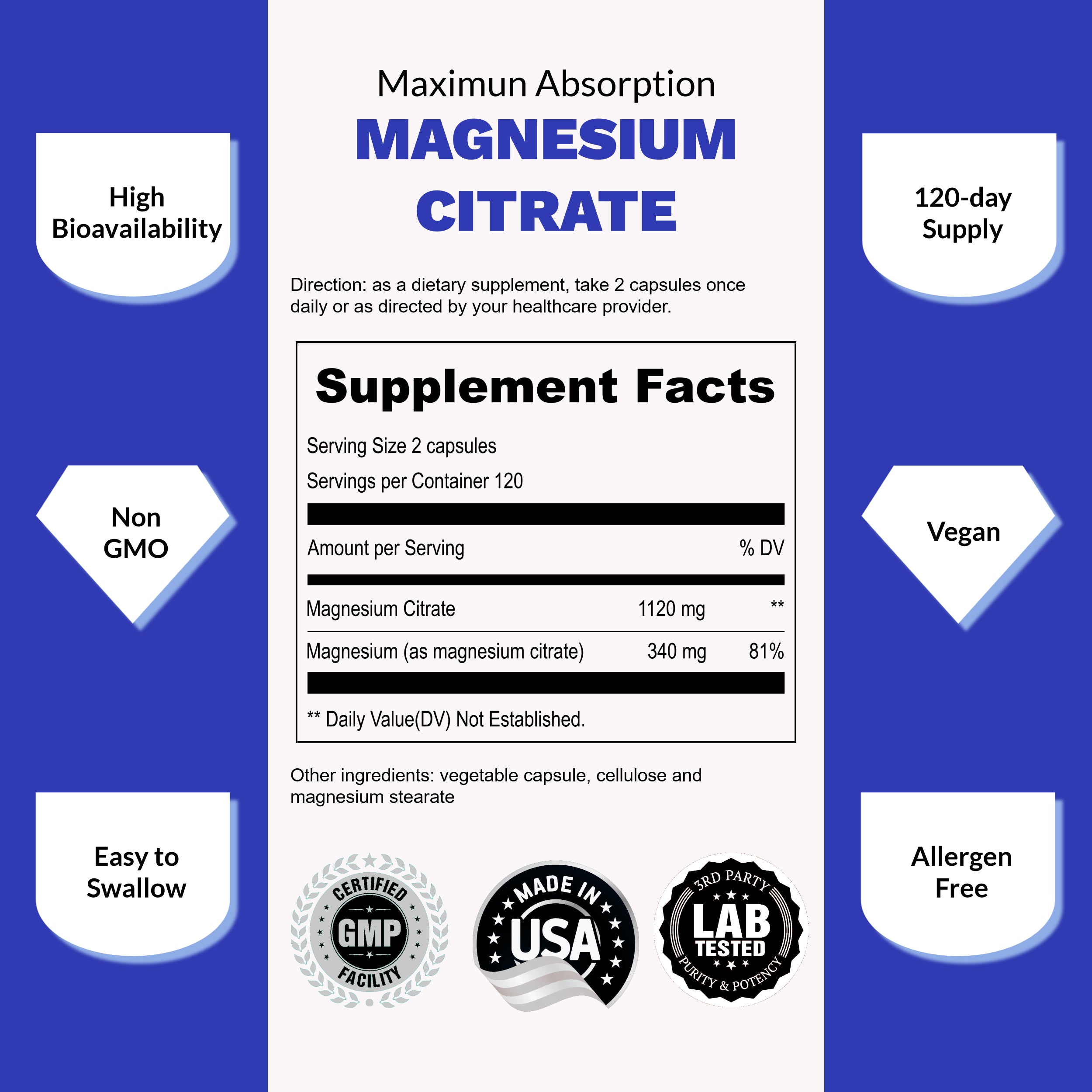Magnesium Citrate 1120mg